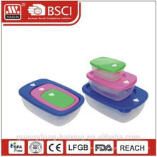 Plastic Square Food Container set 3pcs 0.23L/0.6L/1.4L